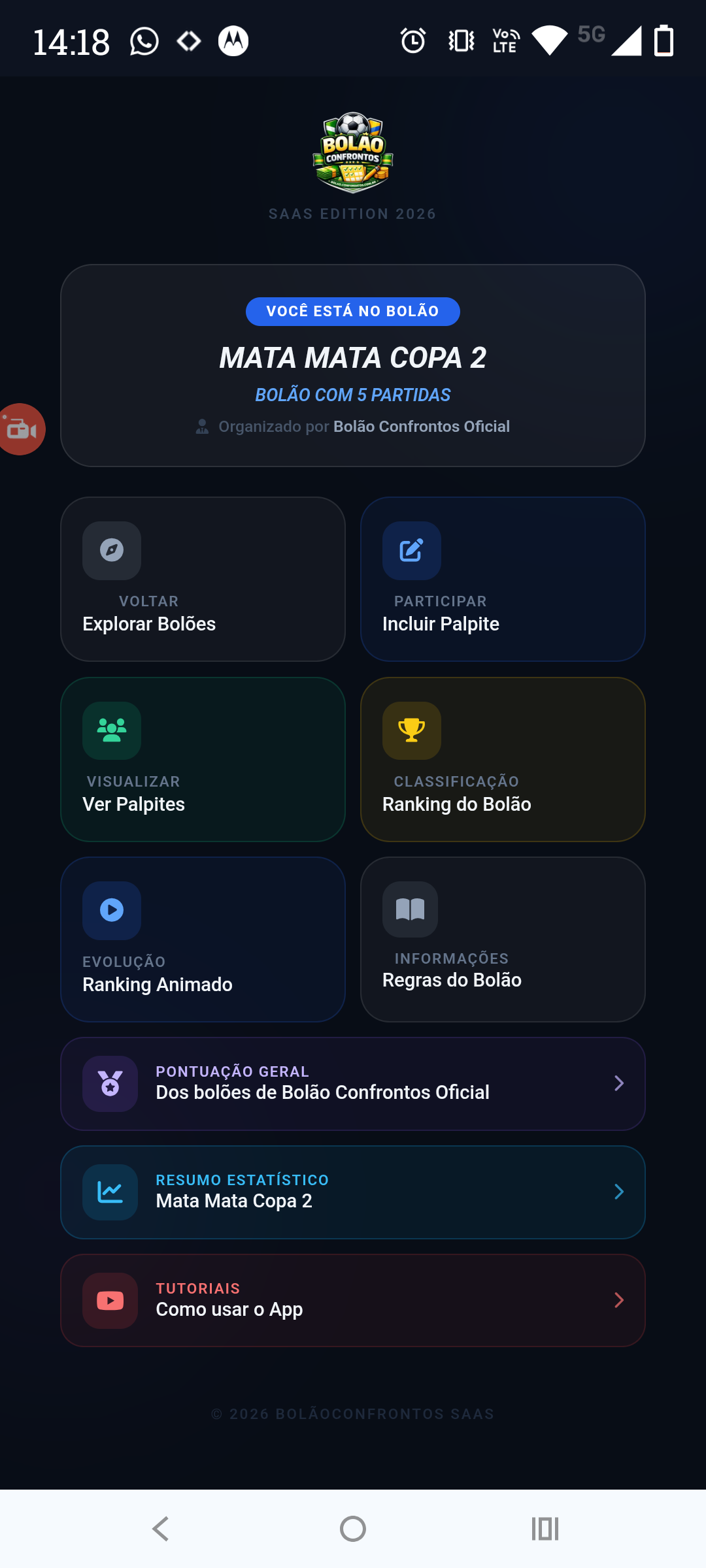 Tela Principal do App